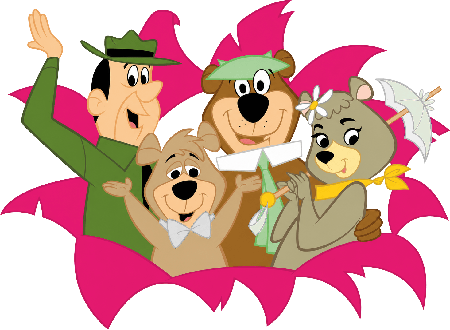 Yogi Bear, Boo Boo, Cindy Bear and Ranger Smith